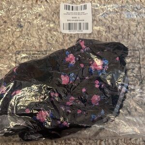 torrid Black Floral Hipster Panty with Pink & Blue Flowers